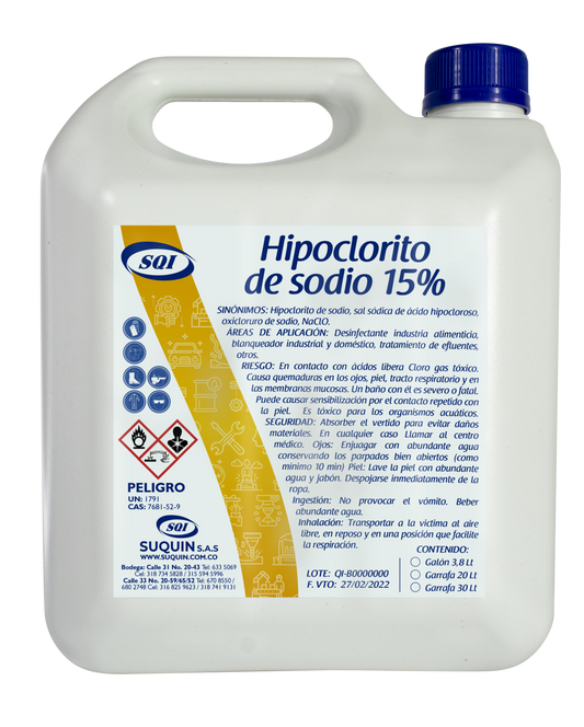 Hipoclorito De Sodio 15%