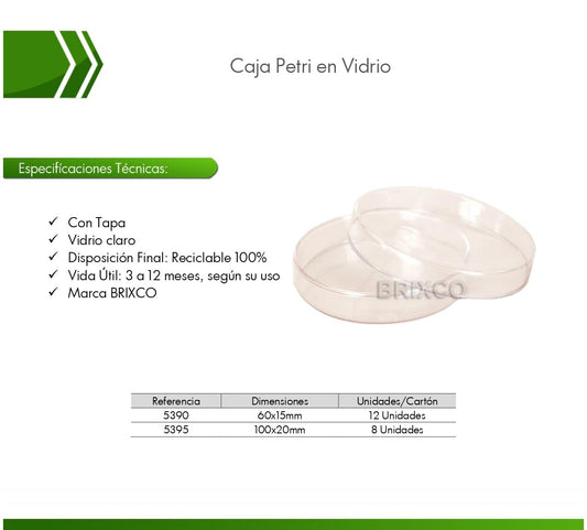 Caja Petri Vidrio