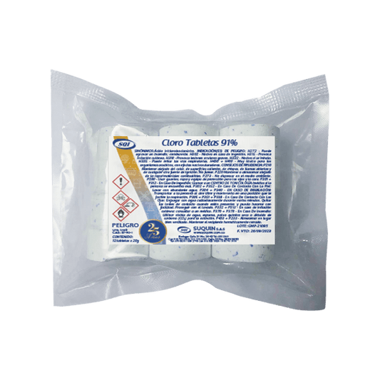 Cloro en Tabletas 91% x 20gr