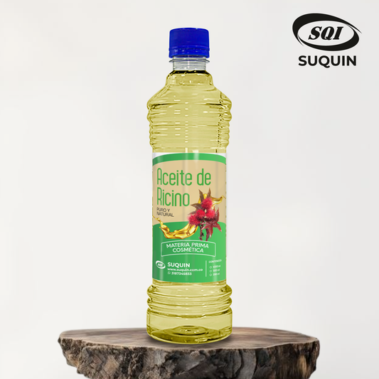 Aceite Natural de Ricino, materia prima cosmética de origen vegetal para cremas, jabones, lociones y productos para el cuidado del cabello y la piel.