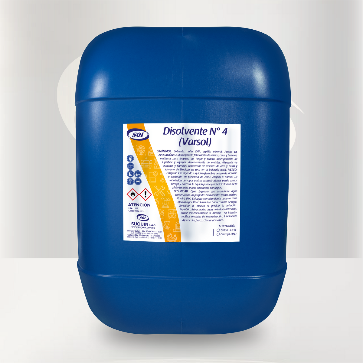 Varsol Disolvente No. 4, solvente industrial para dilución de pinturas, limpieza, desengrase y diversas aplicaciones químicas.
