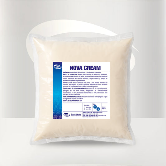 Nova Cream base cosmética para elaboración de cremas faciales, corporales y productos para el cuidado de la piel.