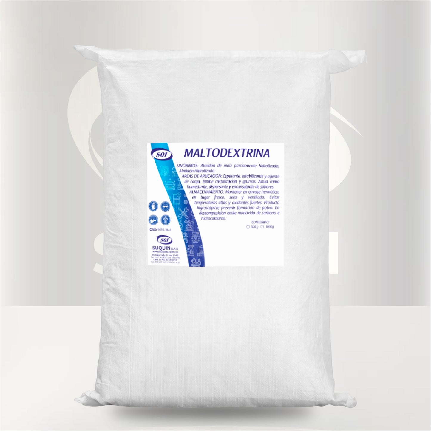 La maltodextrina es un polvo blanco de fácil disolución, obtenido a partir del almidón. Se utiliza como agente de carga, espesante y estabilizante en las industrias alimentaria, farmacéutica y cosmética.