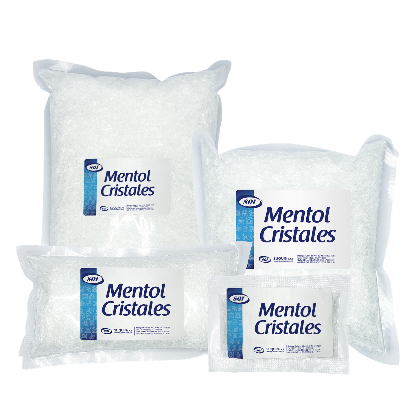 Mentol cristal 99% CAS 2216-51-5 materia prima para cosméticos, productos farmacéuticos y alimenticios.