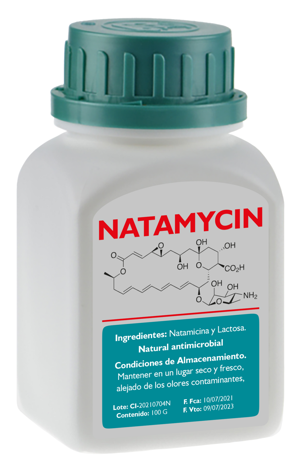 Natamicina CAS 7681-93-8 conservante alimentario E235 para control de mohos y levaduras en alimentos.