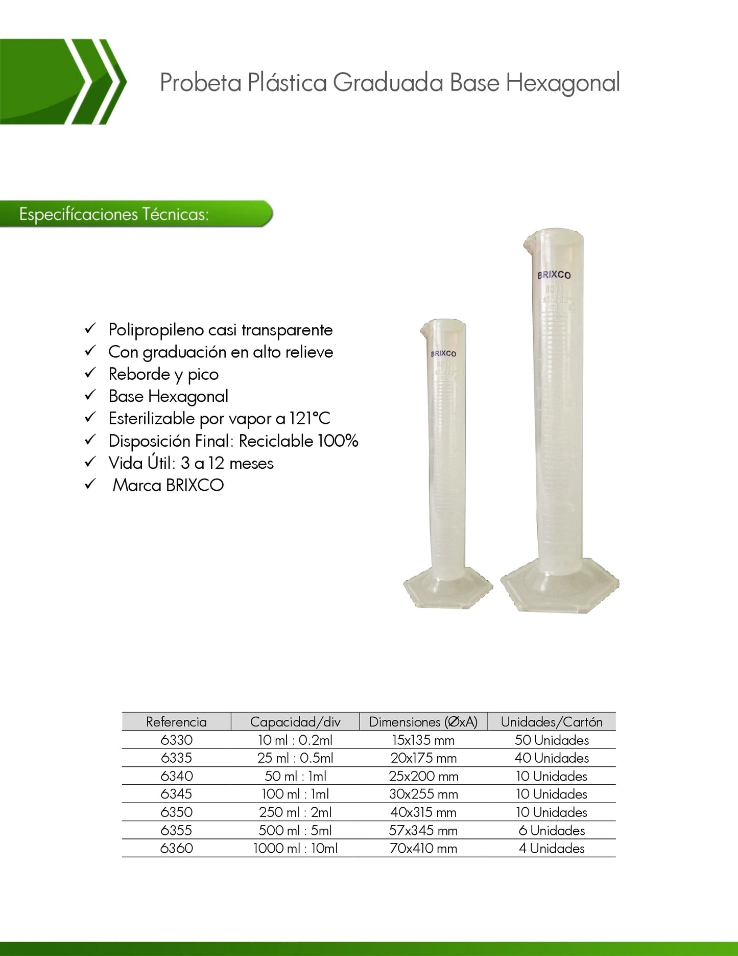 probeta polipropileno graduada