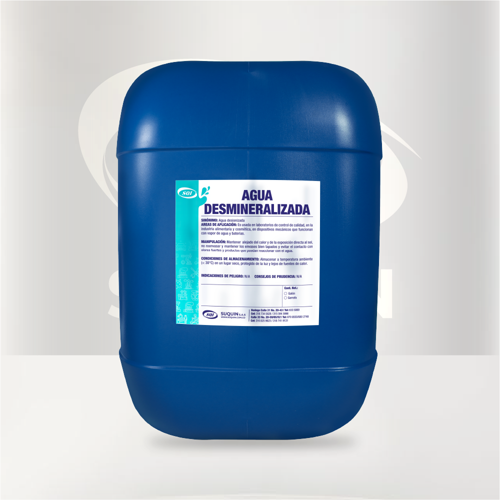 Agua Desionizada Desmineralizada