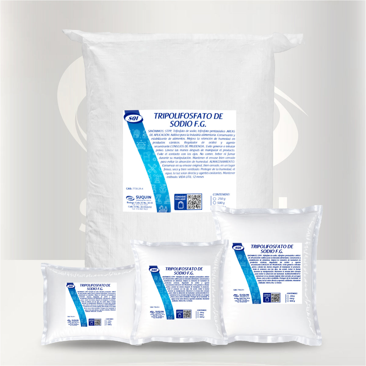 El Tripolifosfato de Sodio Food Grade es un aditivo alimentario ampliamente utilizado en la industria de alimentos procesados por su capacidad para mejorar la textura, retener la humedad y estabilizar mezclas. Es un polvo blanco, inodoro y soluble en agua, ideal para productos cárnicos, mariscos, productos lácteos y alimentos congelados