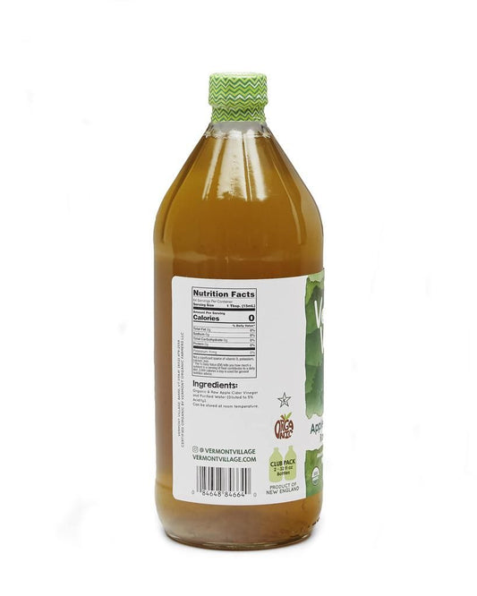 Vinagre Orgánico de Manzana de alta calidad, utilizado como ingrediente natural para aplicaciones alimentarias y cosméticas.