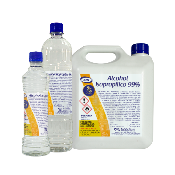 alcohol isopropilico usado para desinfeccion en sector medico y en limpieza de circuitos electronicos, elimina bacteris, virus, acaros