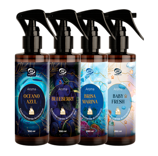 Ambientador desinfectante Suquin para el hogar, ideal para lencería, cortinas, toallas colchones y almohadas - Colombia