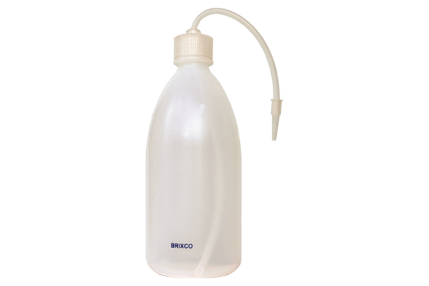 Frasco lavador de laboratorio BRIXCO con dispensador desenroscable, polietileno flexible