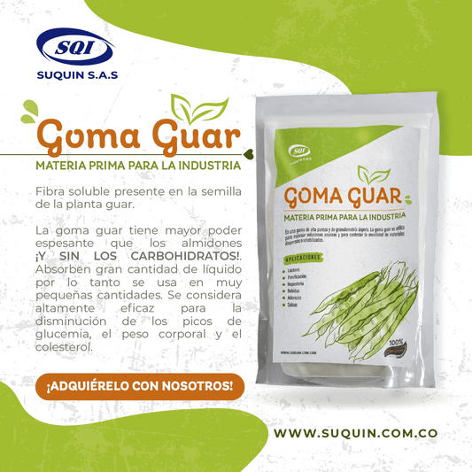 Goma guar  espesante y estabilizante natural para alimentos, cosméticos y productos industriales usado para diabético