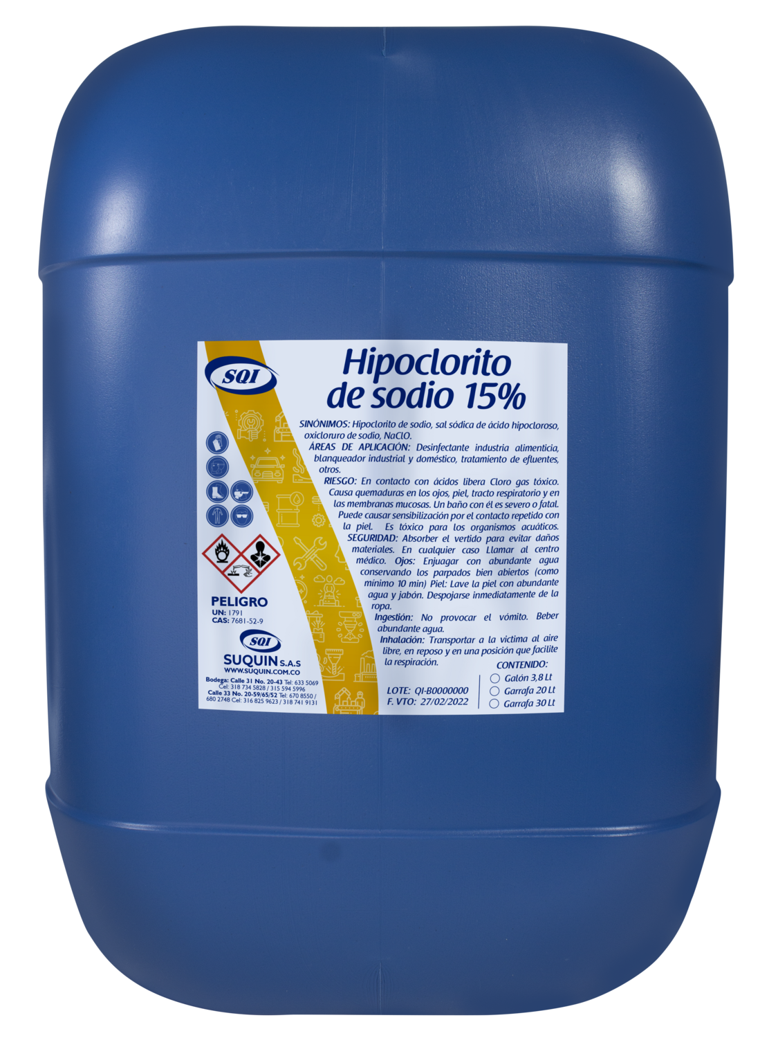 Hipoclorito De Sodio 15%