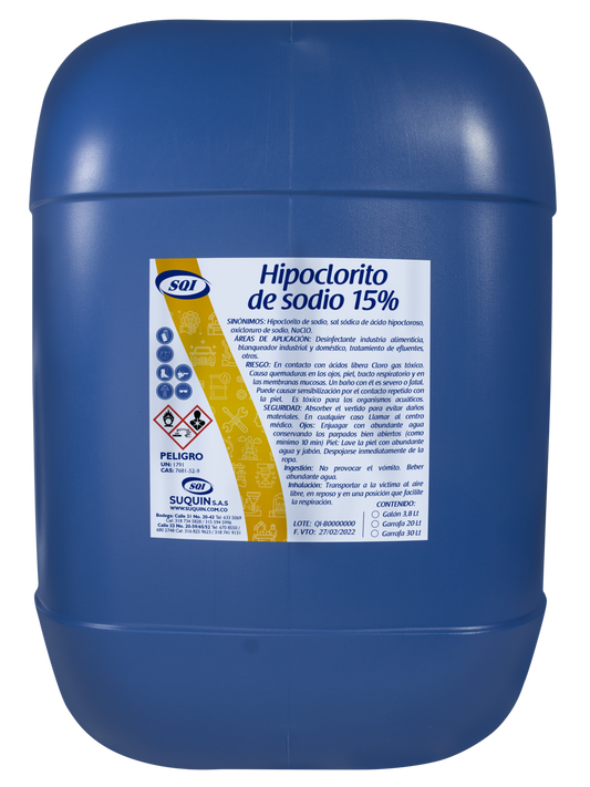 Hipoclorito De Sodio 15%