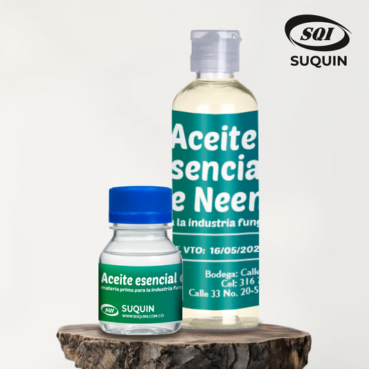 Aceite esencial de Neem, materia prima cosmética para la elaboración de jabones, champús, cremas y productos de cuidado personal.
