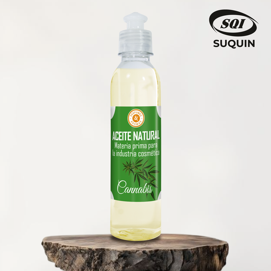 Aceite Natural de Cannabis, materia prima cosmética de origen vegetal para cremas, lociones, jabones y productos de cuidado personal.
