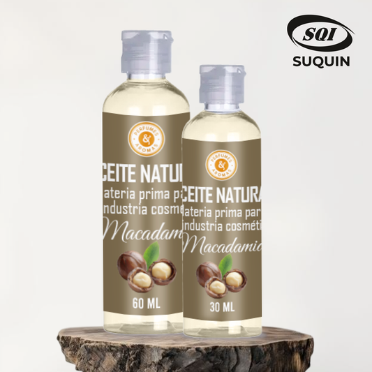 Aceite Natural de Macadamia, materia prima cosmética de origen vegetal para cremas, jabones, lociones y productos para el cuidado de la piel y el cabello.
