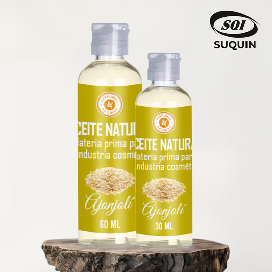 Aceite Natural de Ajonjolí, materia prima cosmética de origen vegetal para cremas, jabones, lociones y productos para el cuidado de la piel y el cabello.
