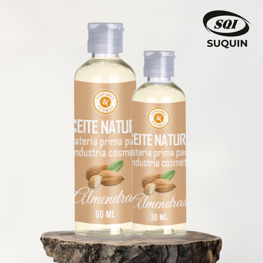 Aceite Natural de Almendras, materia prima cosmética de origen vegetal para cremas, jabones, lociones y productos para el cuidado de la piel y el cabello.

