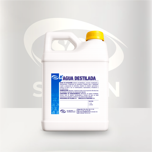 Agua Destilada de alta pureza para laboratorios, industria cosmética, farmacéutica, baterías y procesos industriales.

