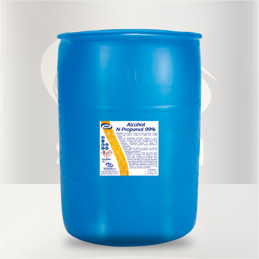 Alcohol n-Propanol de alta pureza, ideal como solvente y materia prima para aplicaciones industriales, químicas y de laboratorio.