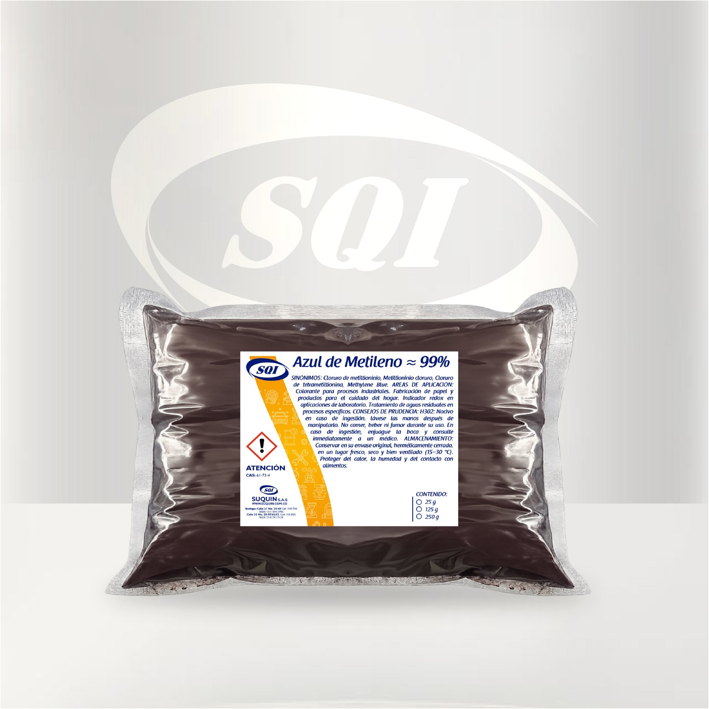 Se emplea como marcador, bactericida, antiséptico y antioxidante en diversas formulaciones. En cosmética, puede utilizarse para productos capilares y cuidado de la piel; en laboratorios y acuicultura, es utilizado como indicador y tratamiento auxiliar por su acción antimicrobiana. Su color intenso y solubilidad lo convierten en