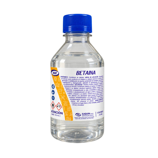 La Cocoamido Propil Betaína es un tensoactivo anfótero derivado del coco, ampliamente utilizado en productos de higiene personal como champús, jabones líquidos, geles de baño, limpiadores faciales y productos para bebés. Aporta espuma cremosa y suave, reduce la irritación causada por otros agentes limpiadores y mejora la viscosidad y textura de las fórmulas. 