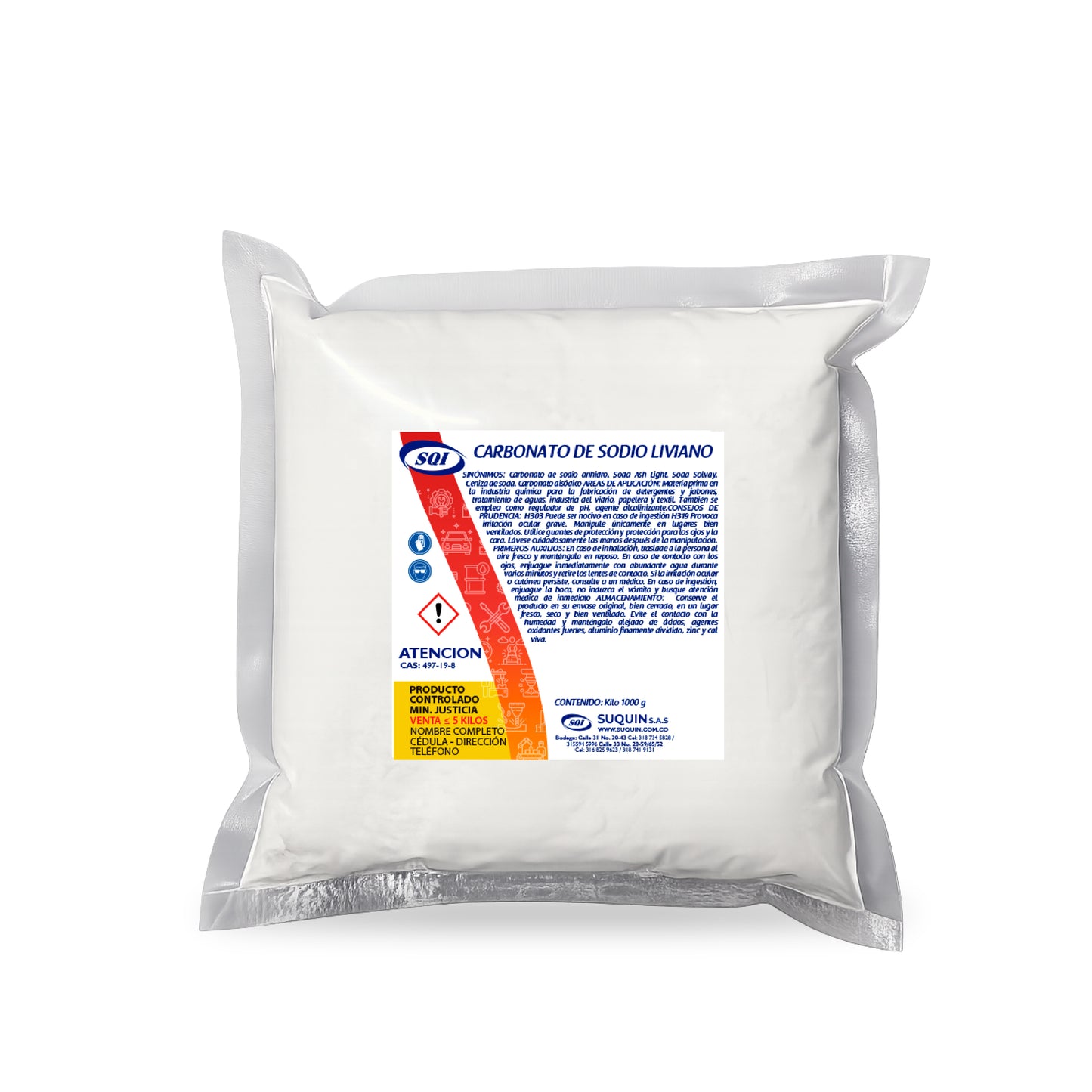 Gracias a su alta solubilidad y capacidad para regular el pH, es ideal para suavizar el agua, potenciar el poder limpiador de detergentes y eliminar residuos grasos. También se emplea como base en la formulación de jabones, productos para el hogar y procesos industriales.