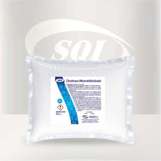 Dextrosa Monohidratada de alta calidad, utilizada como fuente de energía e ingrediente para la industria alimentaria y nutricional.

