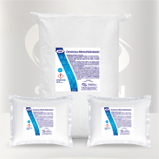 Dextrosa Monohidratada de alta calidad, utilizada como fuente de energía e ingrediente para la industria alimentaria y nutricional.

