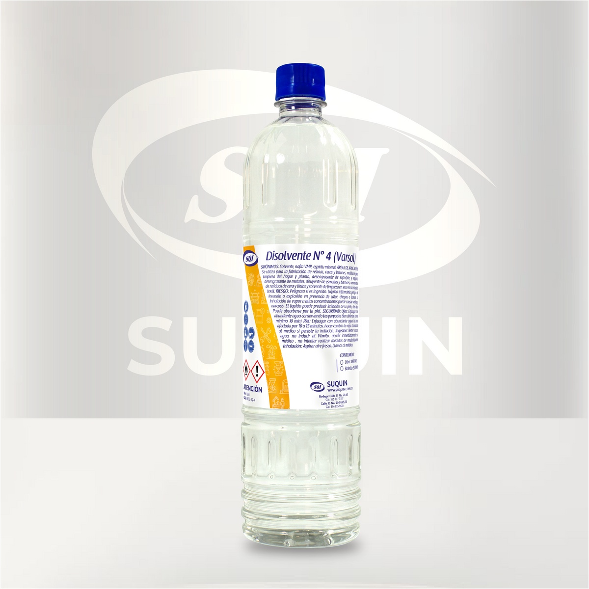 Varsol Disolvente No. 4, solvente industrial para dilución de pinturas, limpieza, desengrase y diversas aplicaciones químicas.
