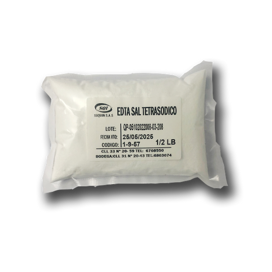 EDTA Sal tetra sódica, agente quelante utilizado como materia prima para controlar iones metálicos en formulaciones cosméticas, de limpieza e industriales.