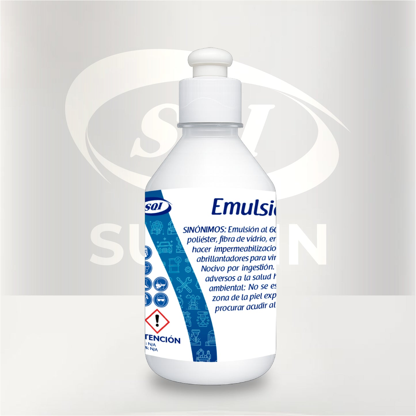 Emulsión de Silicona 60%, materia prima para formulaciones industriales con propiedades lubricantes, protectoras y abrillantadoras.
