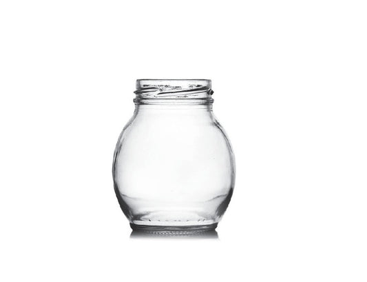 Envase FLT redondo tipo pecera con capacidad de 255 cc y tapa, diseñado para el envasado, almacenamiento y presentación de productos compatibles.