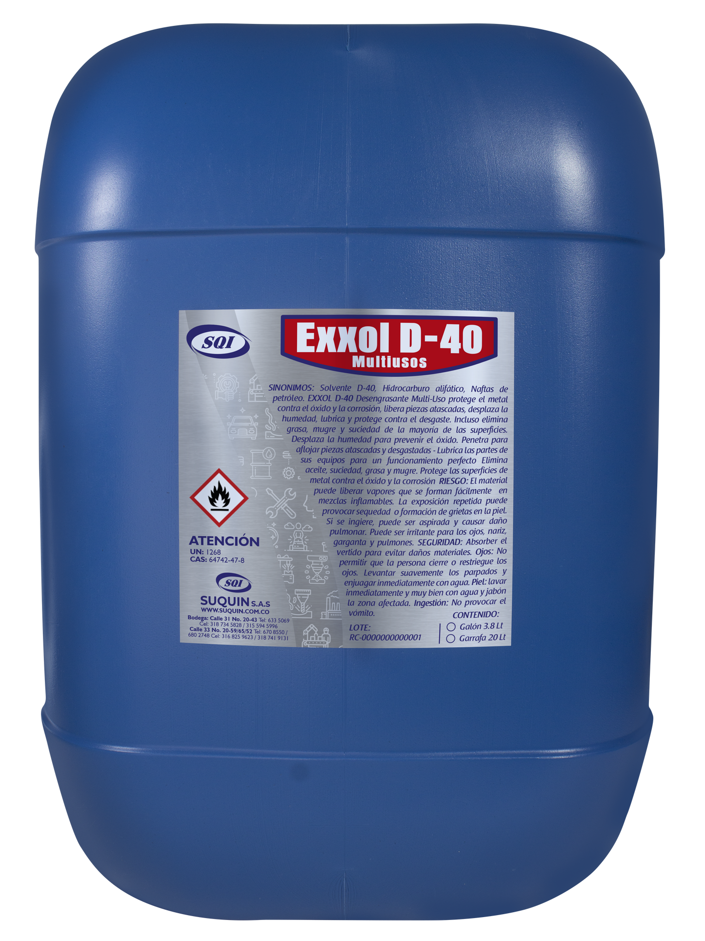 Exxol D-40 solvente hidrocarburo alifático para aplicaciones industriales, formulaciones, limpieza y recubrimientos.
