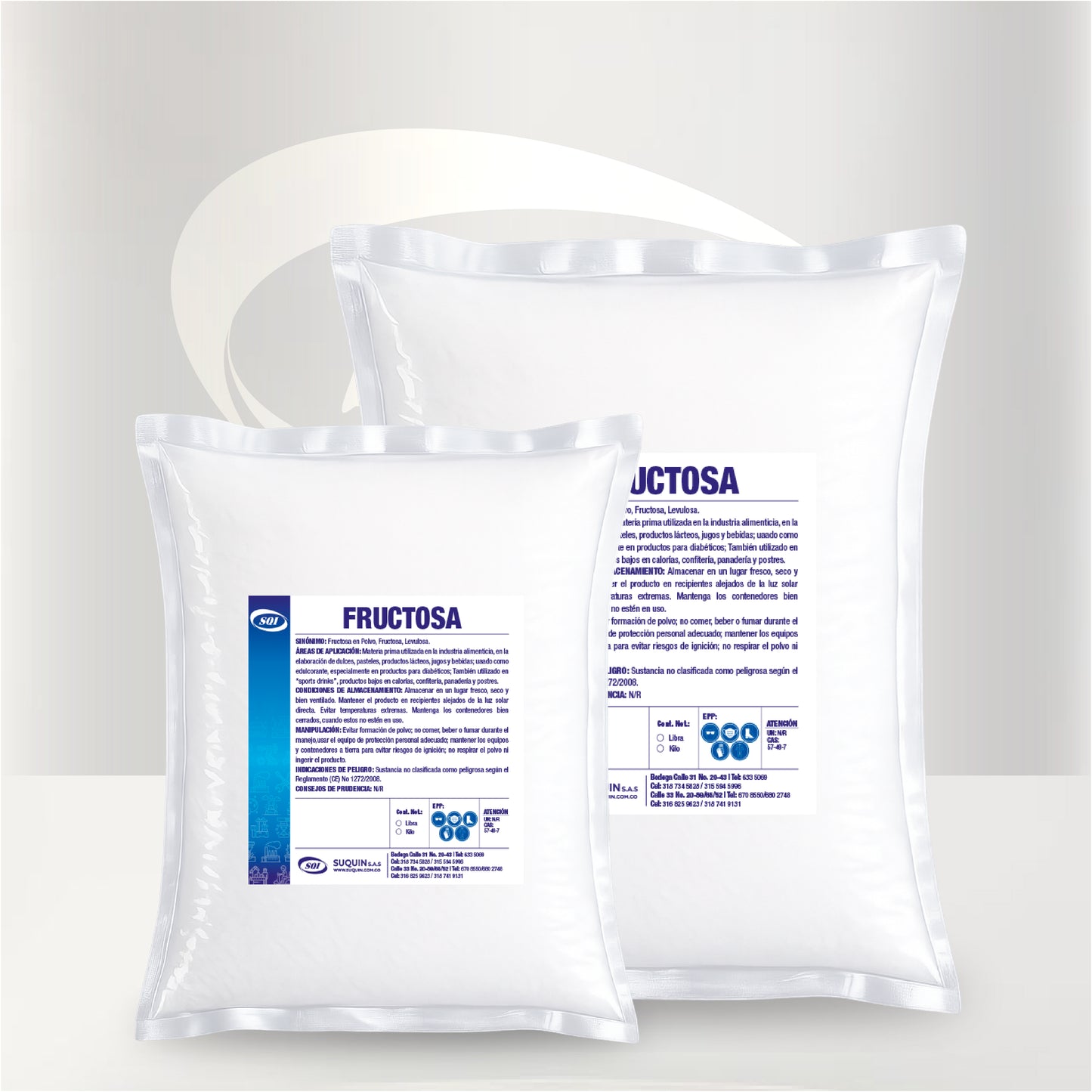 Fructosa de alta calidad, utilizada como edulcorante e ingrediente para la elaboración de alimentos, bebidas y suplementos nutricionales.
