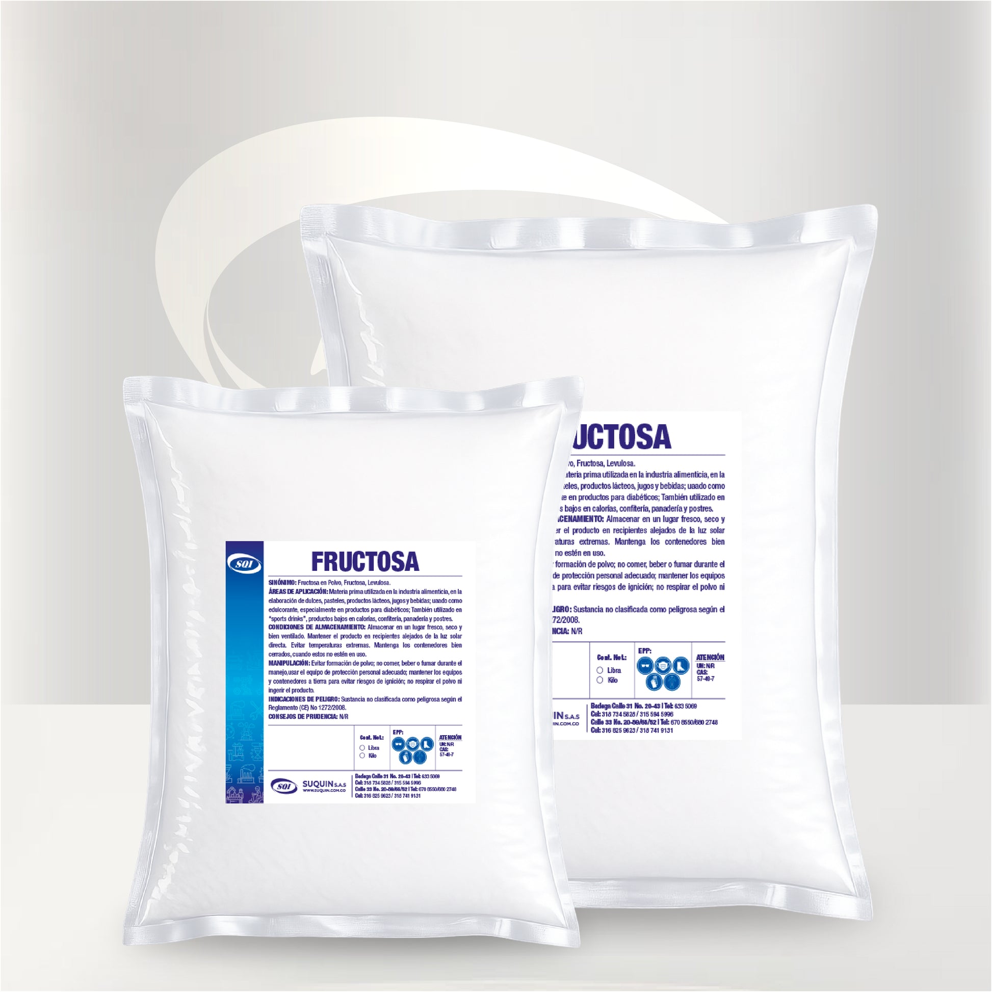 Fructosa de alta calidad, utilizada como edulcorante e ingrediente para la elaboración de alimentos, bebidas y suplementos nutricionales.
