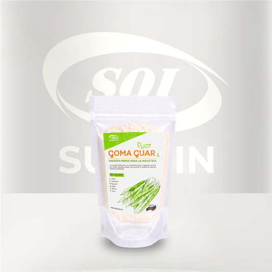 Goma Guar CAS 9000-30-0, espesante y estabilizante de origen vegetal para aplicaciones alimentarias, cosméticas e industriales.

