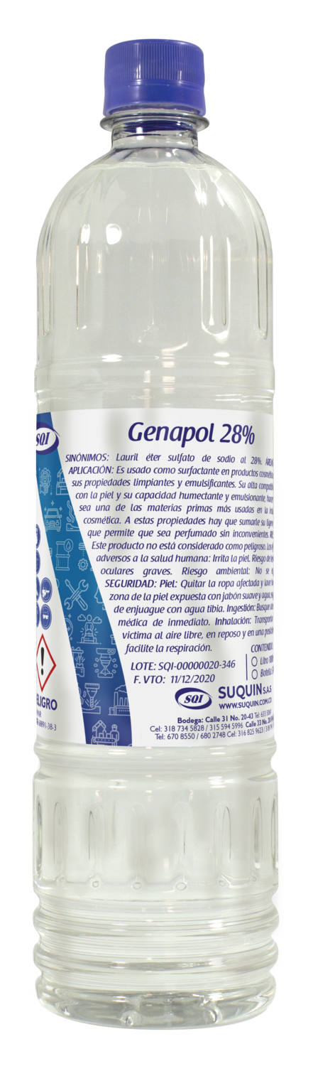 Genapol 28% tensioactivo y materia prima para detergentes, productos de limpieza y formulaciones industriales.
