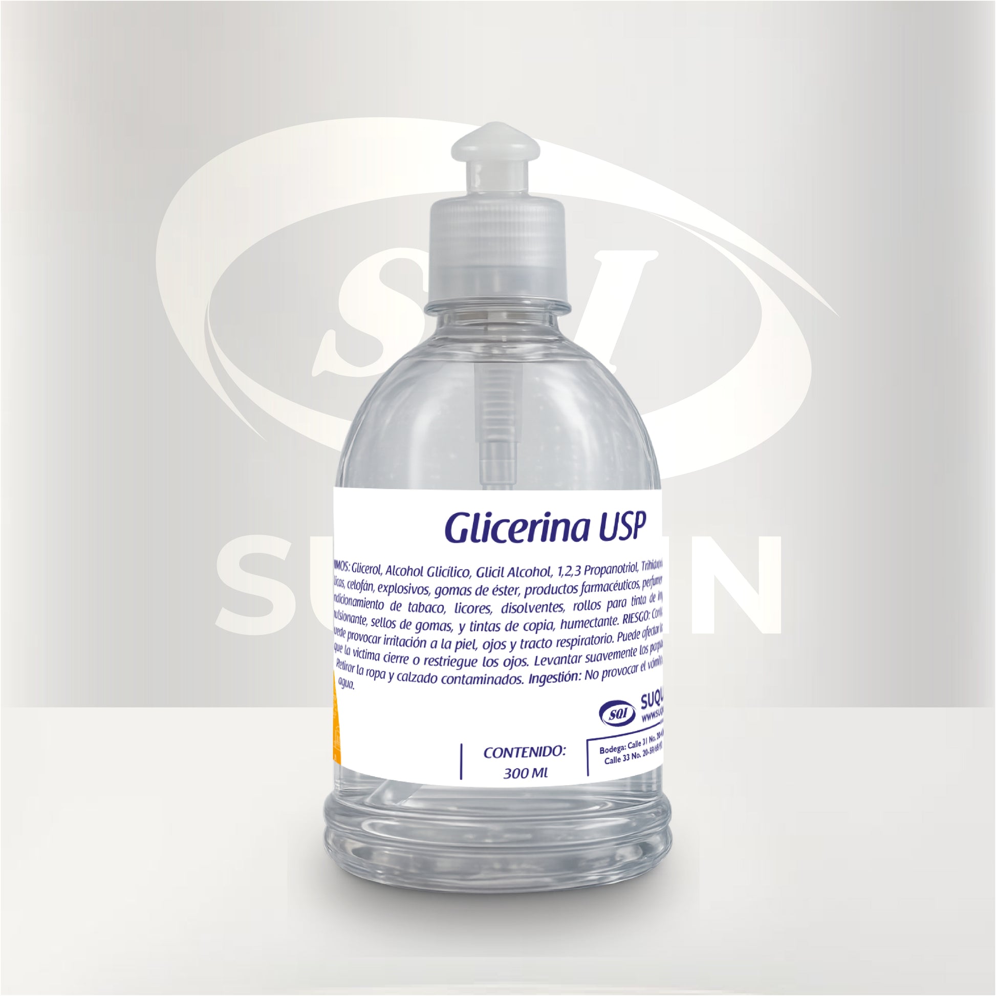 Glicerina USP de grado farmacéutico, materia prima humectante y emoliente para aplicaciones cosméticas, farmacéuticas y alimentarias.

