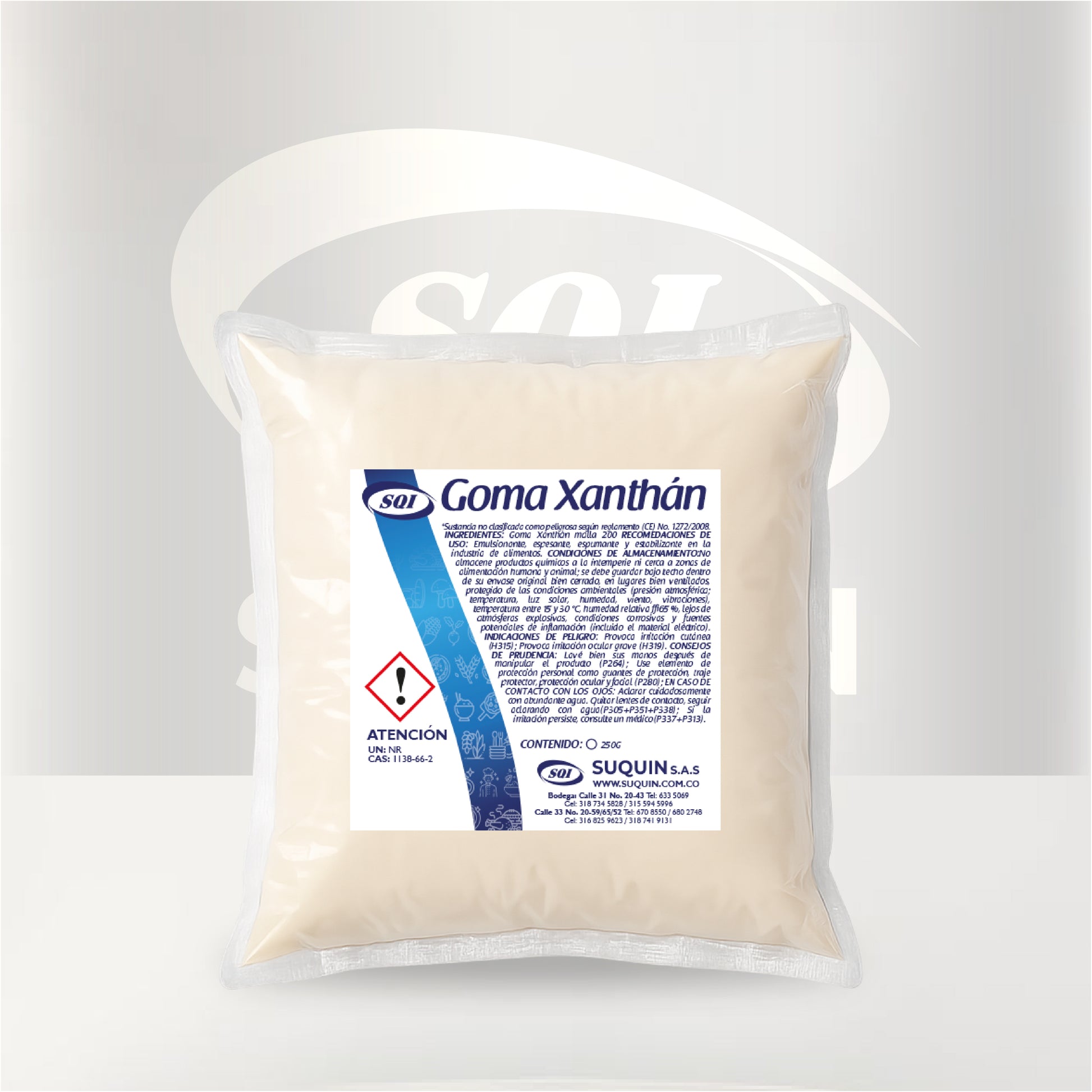 Goma Xantán de alta calidad, espesante y estabilizante para la industria alimentaria, cosmética e industrial.
