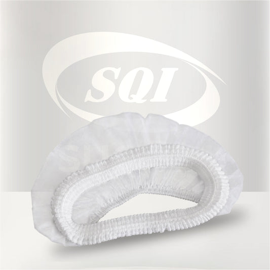 Gorro desechable tipo oruga blanco para protección e higiene en laboratorios, industria alimentaria, hospitales y áreas de producción.
