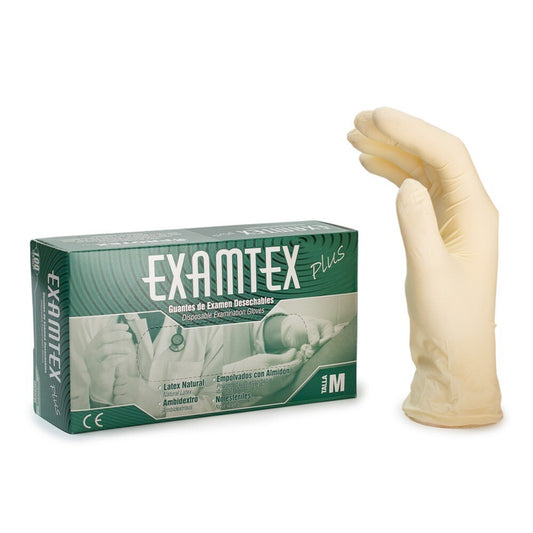 Guante de examen en látex desechable para laboratorio, salud, limpieza y protección de las manos.
