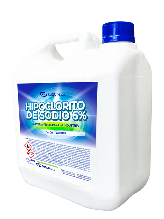 Hipoclorito de sodio 6% CAS 7681-52-9 desinfectante para limpieza, tratamiento de agua y desinfección de superficies.
