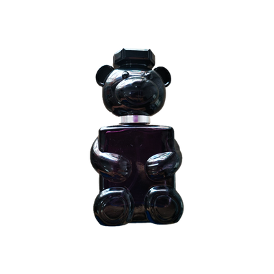 Envase Osito Moshino Toy Boy en color negro, diseñado para el envasado y presentación de perfumes y fragancias.