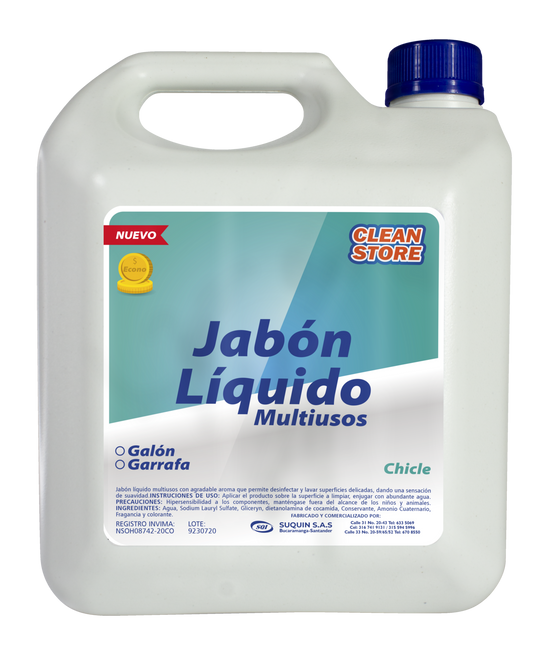 Jabón líquido multiusos Línea Econo para la limpieza de superficies en hogares, oficinas y comercios.