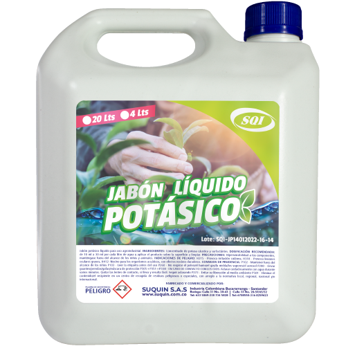Jabón potásico para el control de pulgones, mosca blanca, cochinillas y otras plagas en cultivos y jardines.
