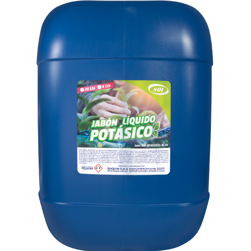 Jabón potásico para el control de pulgones, mosca blanca, cochinillas y otras plagas en cultivos y jardines.
