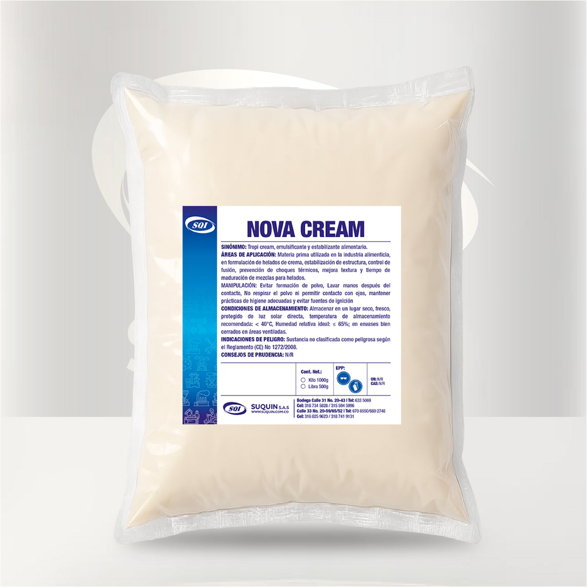 Nova Cream base cosmética para elaboración de cremas faciales, corporales y productos para el cuidado de la piel.
